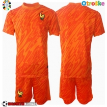 Otroške Nogometnih dresov Francija Vratar Gostujoči EP 2024 Kratki rokavi (+ hlače)